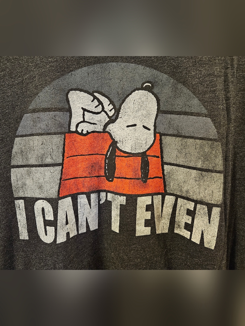 Snoopy "I Can't Even" Graphic Tee - Gray